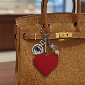 LUXURY MYSTICAL BAG CHARM VICTORIAN COACH BIRKIN ACCESSORY RED HEART POUCH ART